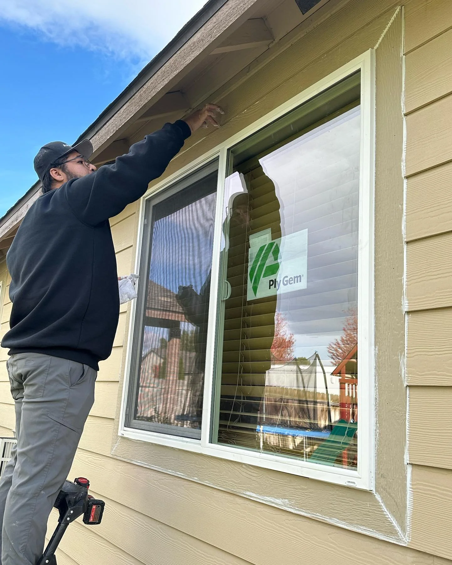 New window being installed in a home wall